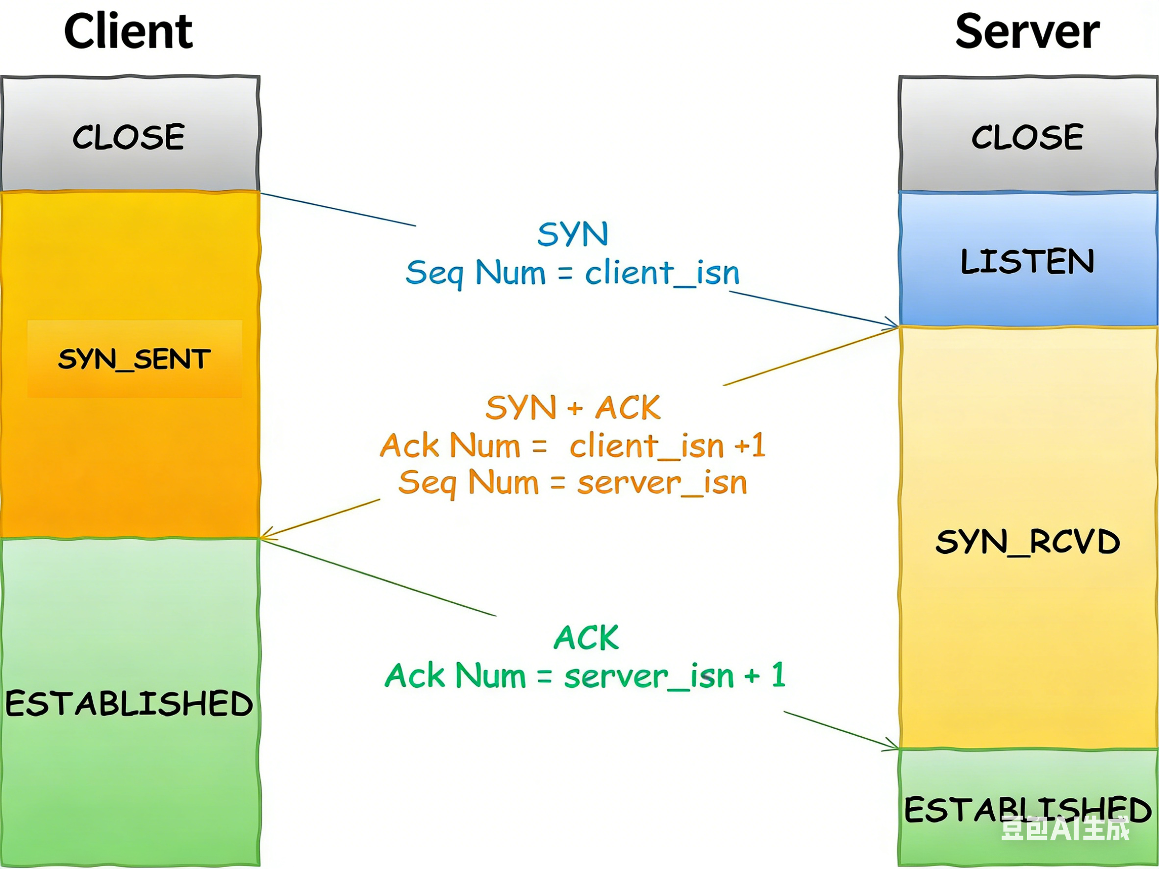 TCP 3-Way Handshake process